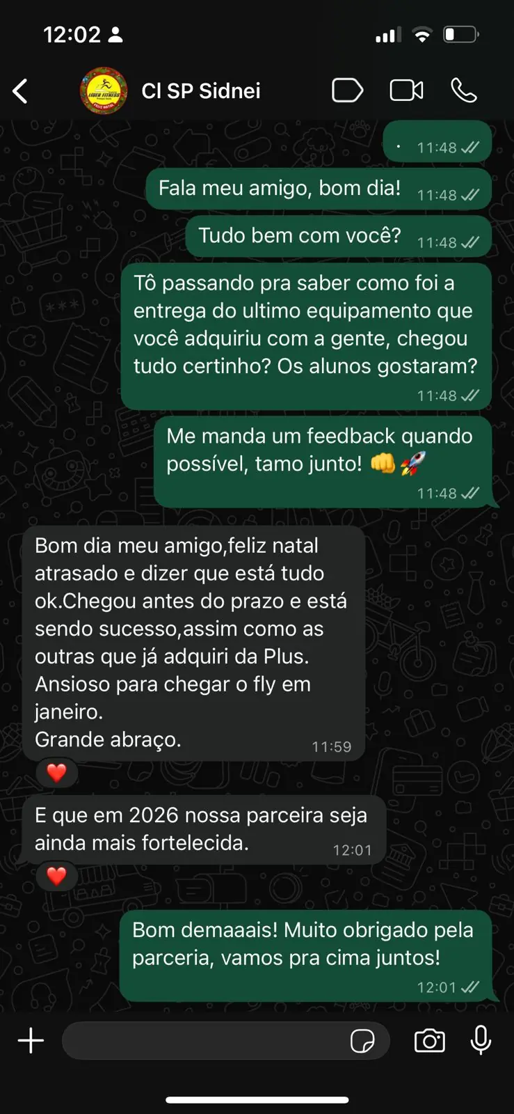 Feedback de cliente Plus Fitness